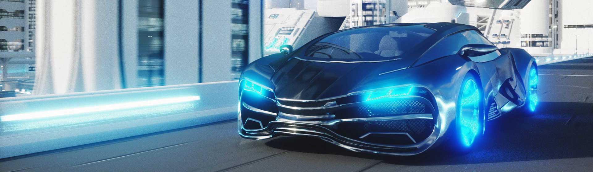 高速道路を走るEV車のスライド