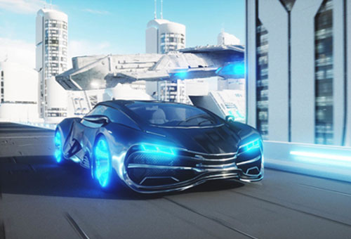 エコジュール 走行するEV車